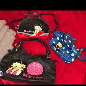 Betty Boop Black and Blue Handbag Set